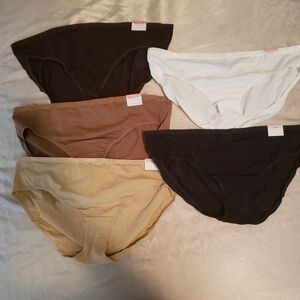 5 Pair Of Cacique Cotton Hipster Panties Size 14-16 Brown, White, & More ALL New